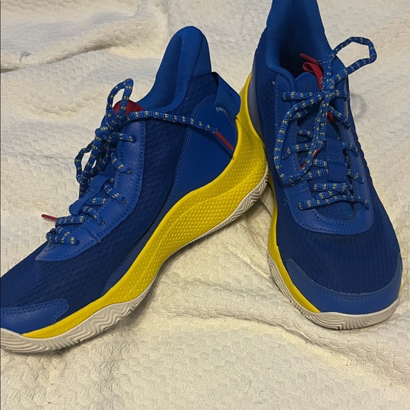 Under Armour Blue and Yellow Men's Athletic Shoes - Picture 1 of 4